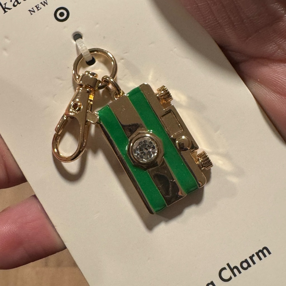 kate spade Green and Gold Key Holder - CZ Gem
